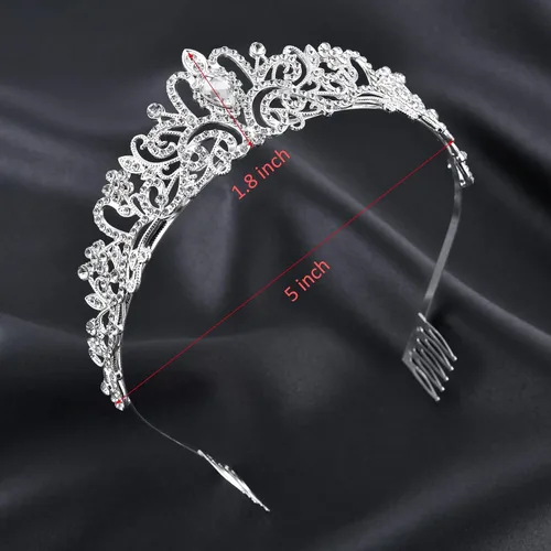 Miniatura 6 de Tiaras de cristal para mujer, fiesta de cumpleaños, princesa, boda, novias, corona, graduación, accesorios para el cabello, regalos con peines