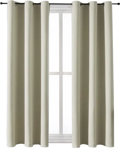 Miniatura 81 de ChrisDowa - Cortinas de cenefa pequeñas para cocina, cortinas cortas con ojales y aislamiento térmico para oscurecer la sala y habitación