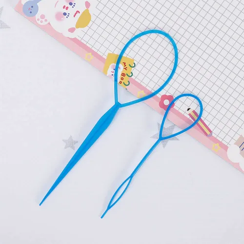 Miniatura 9 de 4 pares de herramientas para cola de cabello, accesorios para trenzar el cabello, fabricante de cola de caballo para mujeres, cinta de herramienta