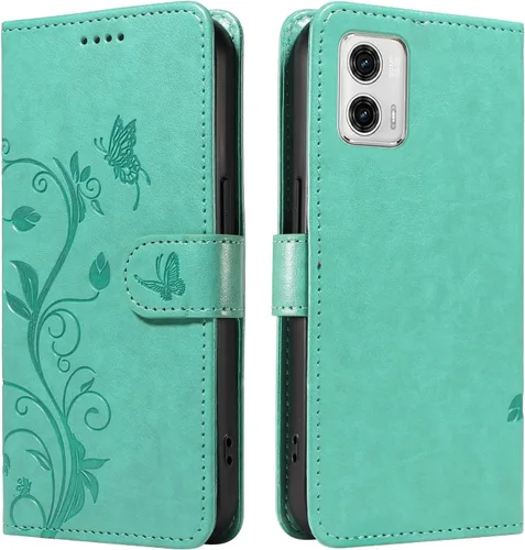 Miniatura 170 de Funda para Motorola Moto E22/E22i, piel sintética, con tarjetero y correa para la muñeca, a prueba de golpes, funda magnética para Motorola Moto Rojo