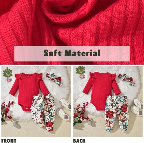 Miniatura 150 de Aalizzwell Conjunto de mameluco acanalado para bebé recién nacido prematuro para otoño e invierno