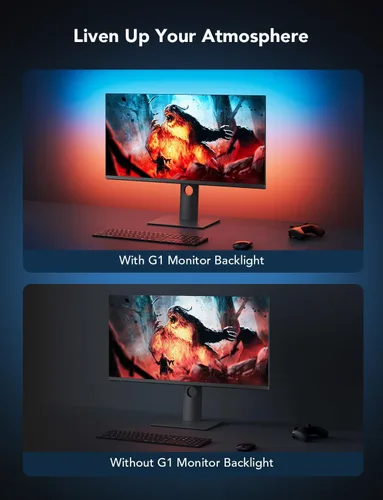 Miniatura 15 de Govee Luz de juego para monitor G1, retroiluminación LED RGBIC para PC de 27 a 34 pulgadas, luces LED inteligentes para monitores con combinación