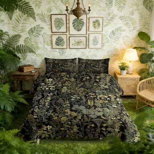 Miniatura 11 de Homewish Juego de ropa de cama con diseño de camping para niños, adolescentes y hombres, tamaño Queen, con temática de aventura en la jungla