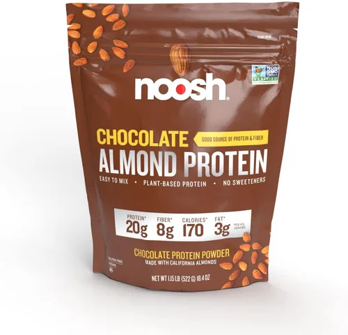 Miniatura 7 de NOOSH Polvo de proteína de almendra a base de plantas, vainilla, 1.45 oz, proteína vegana en polvo, todos los ingredientes naturales, sin OMG, sin