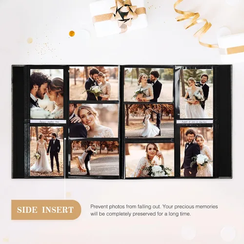 Miniatura 3 de potricher Álbum de fotos de 4 x 6 pulgadas, 600 fotos, cubierta de lino, álbumes de fotos de gran capacidad para familia, boda, aniversario, bebé