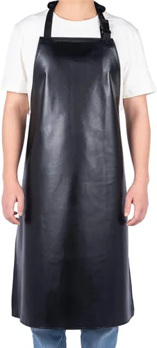 Homsolver Heavy Duty Vinyl Waterproof Apron for Unisex Adult, Ultra Lightweight, Chemical Resistant Industrial Work Apron Negro