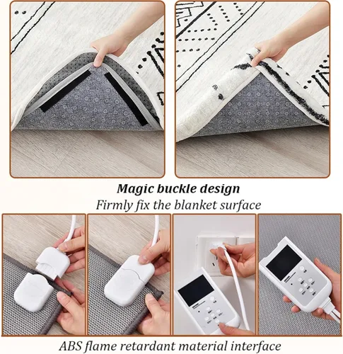 Miniatura 5 de 110V/220V Heated Floor Mat Heater, Electric Heated Large Area Rug, Floor Heater, Thick Foot Warmer Under Desk for Home Office Yoga Room(C,80 * 120cm)