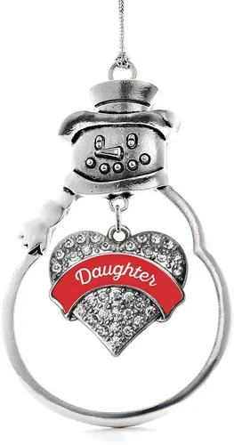 Miniatura 11 de Inspired Silver - Big Sis - Adorno de Navidad plateado - Adorno de árbol de Navidad con dije de corazón con circonita cúbica - Decoración colgante