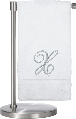 Miniatura 117 de Script R - Toalla de baño con monograma, regalo personalizado, 27 x 54 pulgadas, juego de 1 toalla bordada con texto dorado, 100% algodón turco