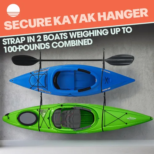 Miniatura 5 de Kayak Rack -Capacity Wall or Ceiling Storage Straps for Surfboards, Paddleboards, SUP, or Canoe - Adjustable Kayak Hanger by RAD Sportz
