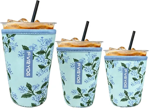 Miniatura 8 de Fundas de neopreno reutilizables aisladas para café helado, fundas para tazas de café helado, fundas para bebidas heladas y calientes