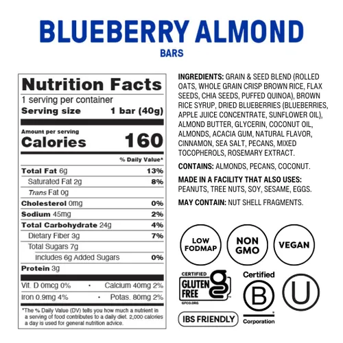 Miniatura 2 de Fody Foods - Barras de proteínas veganas de frutos secos Barra de bocadillos de proteínas de 0.11 oz Certificado bajo FODMAP Bocadillos