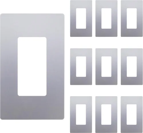 Miniatura 12 de ENERLITES Placas Decorativas de Pared sin Tornillos Cubiertas de Tomacorrientes Seguras para Niños, Tamaño 2-Gang 4.68" H x 4.73" L, Policarbonato