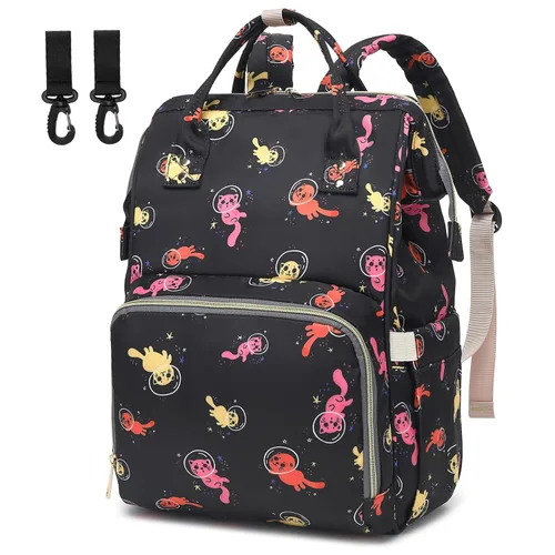 Miniatura 19 de Mochila de Pañales para Bebés Niñas, Mamá Bolsas Grandes Impermeables para Pañales para Mujeres (Mármol)