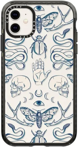 Miniatura 59 de CASETiFY Impact - Funda para iPhone 11 - Flower Power Retro - Negro Transparente