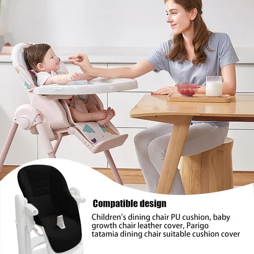 Miniatura 4 de Silla de comedor para bebé, cojín de cuero sintético para silla alta, cómodo cojín para silla alta para silla alta reemplazo para Peg Perego Tatamia