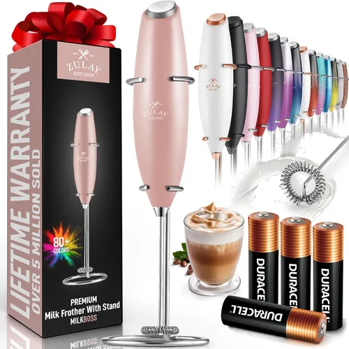 Miniatura 27 de Zulay Milk Boss Espumador de leche potente manual, hace espuma para latte, batidor para mezclar bebidas, café, miniespumador para capuchino, frappé