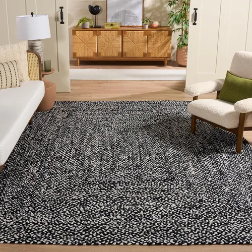 Miniatura 52 de SAFAVIEH Braided Collection - Alfombra de pasillo, 2 pies 3 pulgadas x 8 pies, color negro y azul, hecho a mano, reversible, ideal para dormitorio
