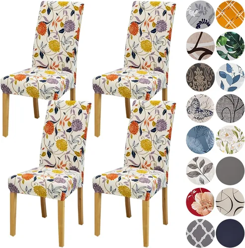 Miniatura 47 de HZDHCLH Juego de 6 fundas grises para sillas Parsons de elastano para comedor, fundas elásticas de elastano para sillas Parsons, fundas de asiento