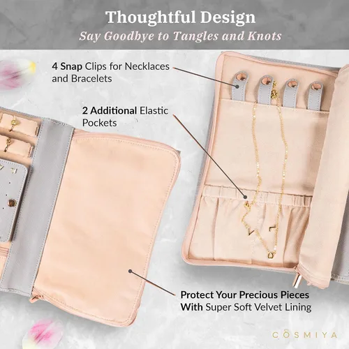 Miniatura 4 de Joyero de viaje personalizado con inicial, regalos personalizados con monograma para mujeres, regalos de propuesta de dama de honor, organizador
