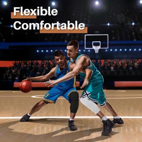 Miniatura 11 de Mallas de compresión de una pierna para baloncesto para hombre, 3/4, capri deportivos, pantalones de entrenamiento atlético, capas base