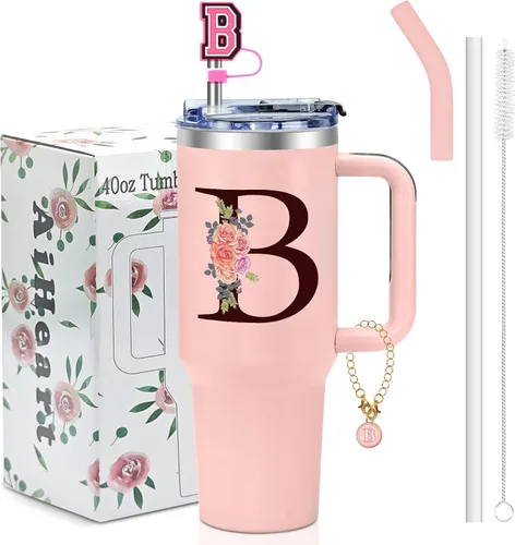 Miniatura 14 de Regalos de cumpleaños para mujeres, vaso con monograma con asa, regalos personalizados para mamá, regalo con monograma para mujer, vasos