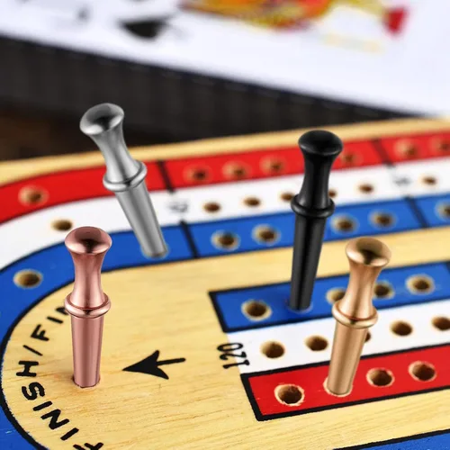 Miniatura 6 de 48 clavijas de metal para cuna, clavos de metal para juegos de juguete de 1/8 agujeros, con bolsa de almacenamiento con cordón para juego de mesa