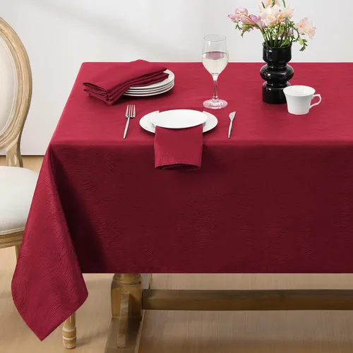 Miniatura 12 de Softalker - Mantel jacquard rectangular, diseño en espiral, resistente al agua y a las manchas, antiarrugas, tela de mesa pesada y libre de arrugas