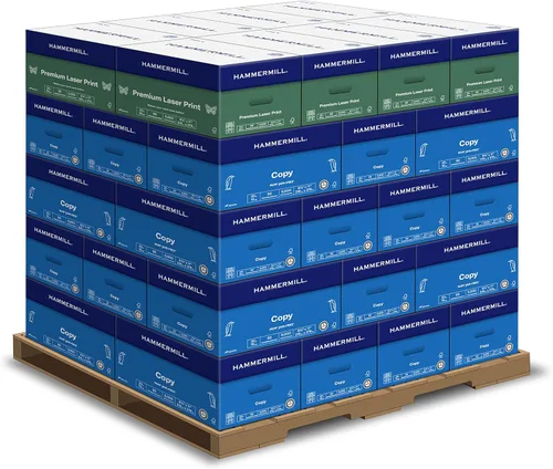 Hammermill Copia de papel para impresora y palé de papel premium, 20 libras, 92 brillantes, 8.5 x 11, 32 cajas, impresión W/Láser 24 libras, 98