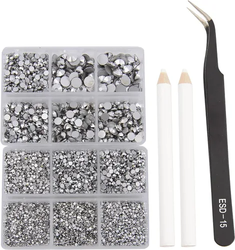 Miniatura 83 de NCB 288 diamantes de imitación de cristal redondos para arte de uñas, con parte trasera plana, para hacer accesorios de bricolaje, zapatos, ropa