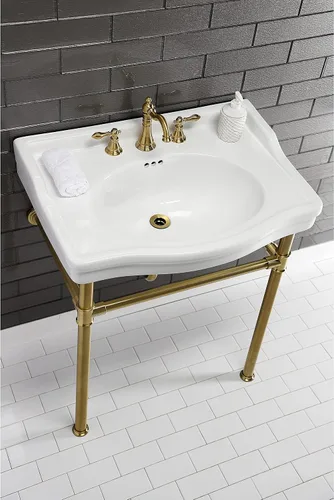 Miniatura 7 de Kingston Brass VPB33087 - Patas para fregadero de consola imperial, latón cepillado, 25.19 x 16.94 x 30.5 pulgadas