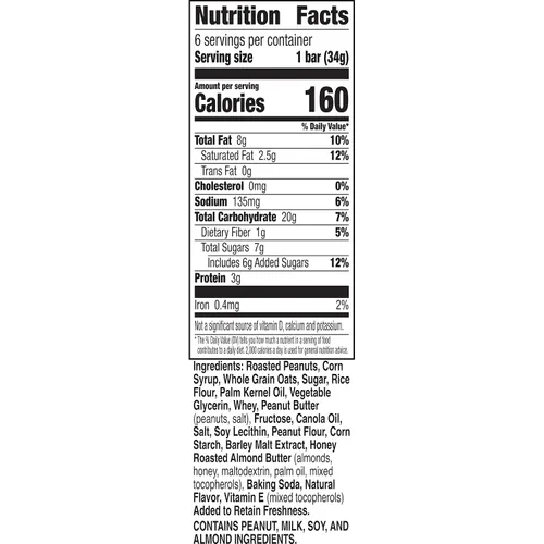 Miniatura 2 de Nature Valley Barras de granola de nueces dulces y saladas, maní, 6 barras, 7.2 onzas (paquete de 8)