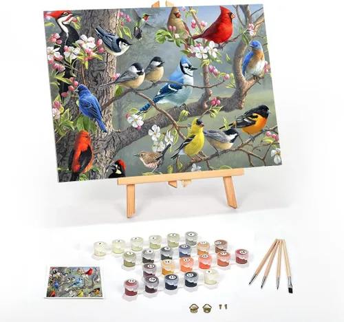 Miniatura 22 de Ledgebay Kit de Pintura por Números DIY para Adultos con Lienzo Enmarcado, de Principiante a Avanzado, los Kits Incluyen Juego de Pintura Acrílica
