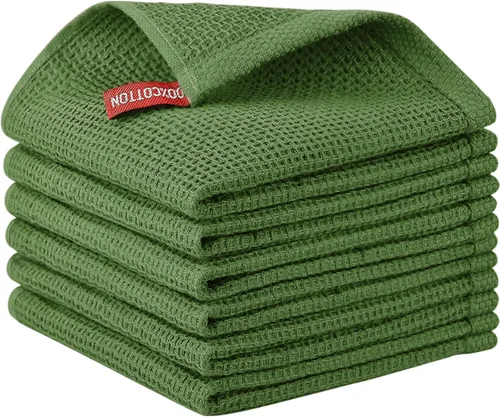 Miniatura 30 de Nialnant - Toalla de cocina 100% algodón, tejido gofre, suave, absorbente y de secado rápido, toallas para secar platos, trapos de limpieza - Multi