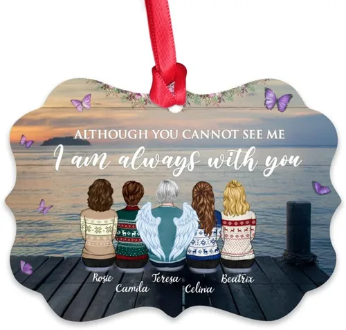 Miniatura 9 de Gossby Adorno conmemorativo de Navidad personalizado – Pérdida de padre estoy siempre contigo (padre, hija) personalizado para decoración de árbol