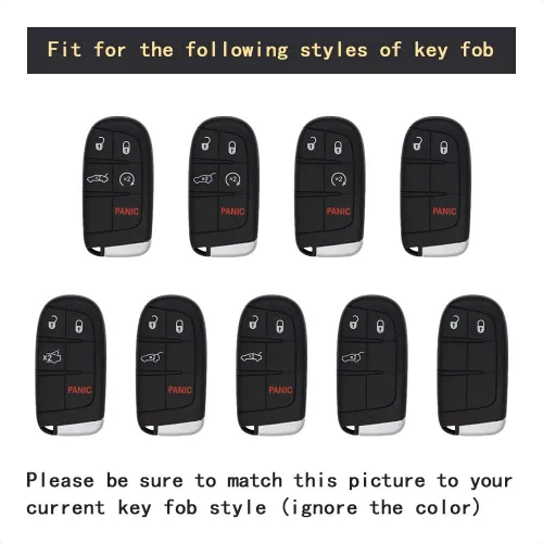 Miniatura 4 de Funda inteligente para llavero compatible con Chrysler 200 300 Dodge Challenger Charger Dart para Jeep Cherokee Compass Grand Cherokee SRT Hellcat