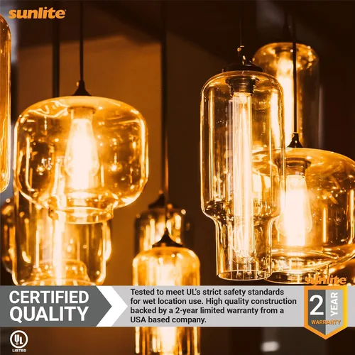 Miniatura 4 de Sunlite 41616 - Bombilla tubular de filamento LED T8, 5 vatios (equivalente a 40 W), 430 lúmenes, base E26 media, regulable, 8.425 in, certificación