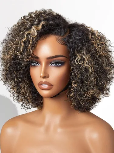 Miniatura 48 de LUVME HAIR - Peluca de cabello humano estilo Bob, de 8 pulgadas, precortada, sin pegamento, con cierre de encaje HD, predepilada, cabello humano