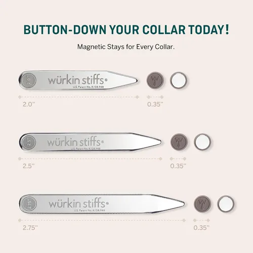 Miniatura 7 de Magnetic Collar Stays by Würkin Stiffs As Seen on Shark Tank Includes 1 Pair of Power Stays with Storage Case