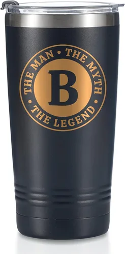Miniatura 14 de Taza The Man the Myth the Legend con iniciales, vaso de viaje de acero inoxidable con monograma para hombres, divertida taza de café personalizada