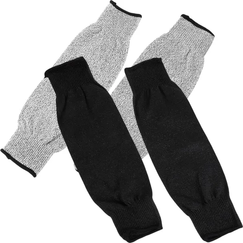 MAGICLULU 2 Pairs Cut Resistant Arm Sleeves Forearm Protective Covers 40cm Black and Gray Sleeve Guards for Men and Women Industrial Safety