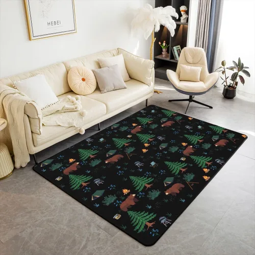 Miniatura 35 de Erosebridal American Flag Area Rugs 3x5 for Bedside Kitchen Army Green Camo Washable Rug Bear Claw Hunting Theme Decorative Accent Rug Camoflage
