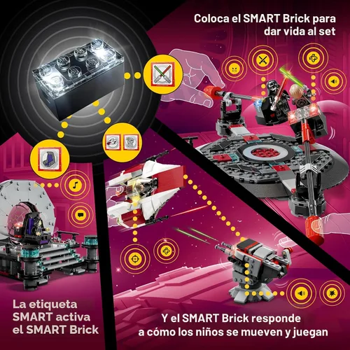 Miniatura 4 de LEGO Star Wars SMART Play: Duelo en la sala del trono y juguete de construcción interactivo A-Wing - Set todo en uno - Reacciona a cómo te mueves