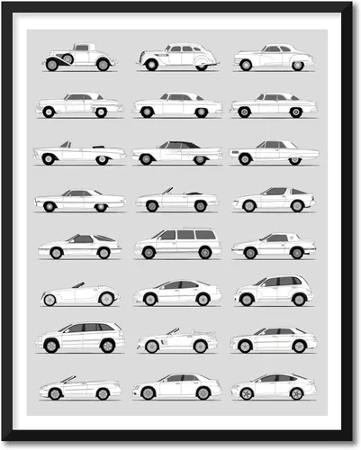 Miniatura 29 de Idea Network Póster hecho a mano compatible con Chevy impreso, arte de pared, decoración hecha a mano de lo mejor de las generaciones de Chevy