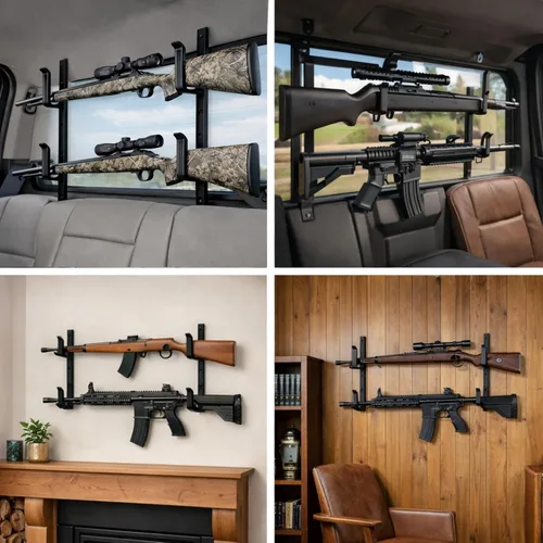 Miniatura 9 de Killer's Instinct Outdoors Truck Gun Rack & Fishing Rod Holder – Adjustable Metal Gun, Bow & Tool Rack for Trucks & Autos, 14–25 Inch Universal Fit