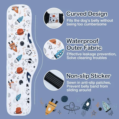 Miniatura 3 de MICOOYO Pañal para perro macho, pañales ligeros para perros, pañales lavables para perros machos, pequeños pañales reutilizables para cachorros