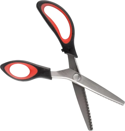 Miniatura 45 de JubileeYarn - Tijeras de entintar de grado profesional, acero inoxidable dentado de 9.5 pulgadas, color morado y naranja, 1 par