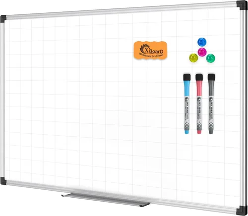 Miniatura 13 de XBoard Pizarra blanca magnética de borrado en seco de 24 x 18 pulgadas, pizarra blanca de doble cara para pared con bandeja de marcadores, tablero