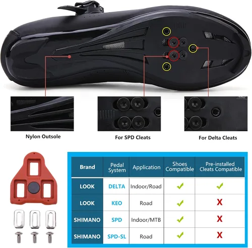 Miniatura 3 de Mens Womens Cycling Shoes Compatible with Pelaton Bike Shoes Road Bike Shoes Riding Bicycle Pre-Installed with Delta Cleats Clip Indoor Outdoor Pedal