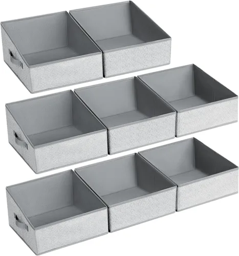 Miniatura 74 de DIMJ Contenedores de almacenamiento trapezoidales para ropa, 4 paquetes organizadores de armario y cestas de almacenamiento, cestas plegables